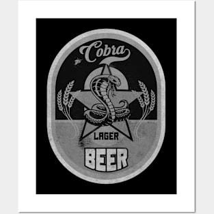 Cobra Lager Beer BW Posters and Art